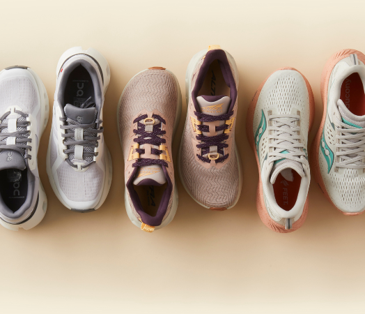 Collection of women's running shoes