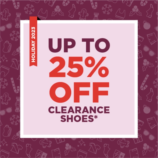 Up to 25% off shoes in your size